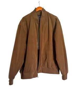 Roundtree & Yorke TravelSMART XL Brown Water-Resistant Lightweight Bomber Jacket